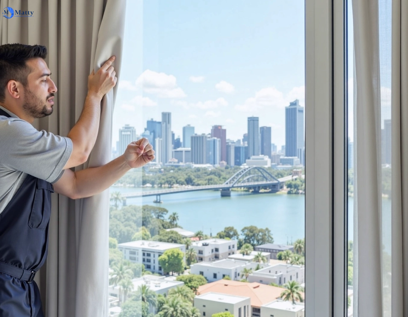 Professional curtain steam cleaning service stafford QLD by Matty Curtain Cleaning
